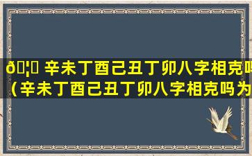 🦊 辛未丁酉己丑丁卯八字相克吗（辛未丁酉己丑丁卯八字相克吗为什么）